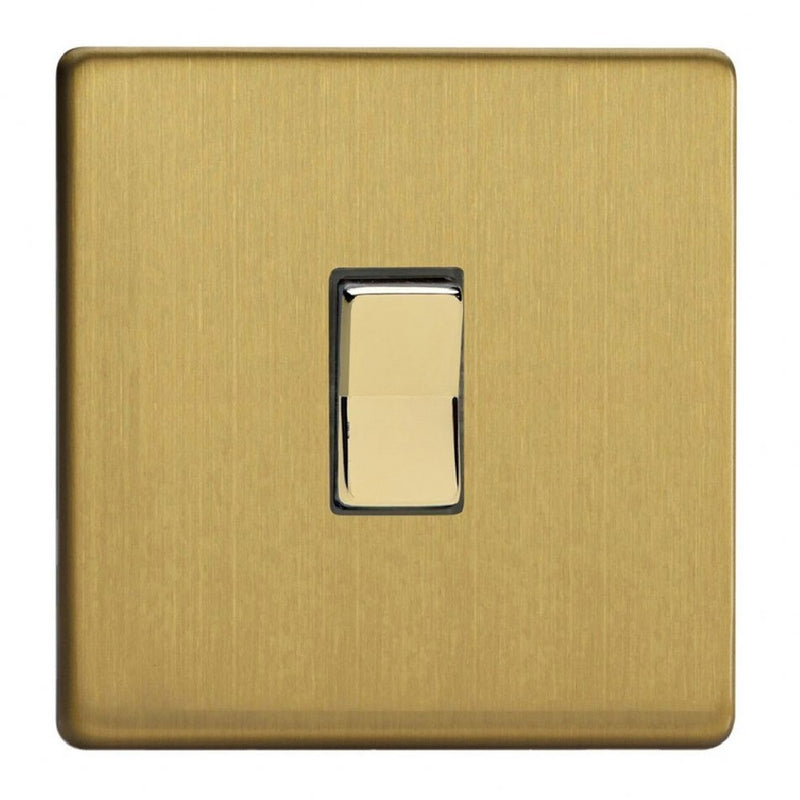 Varilight XDBR1S | Brushed Brass Screwless Retractive Switch