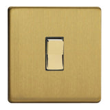 Varilight XDBR1S | Brushed Brass Screwless Retractive Switch