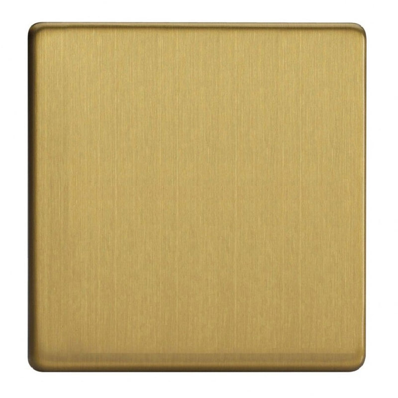 Varilight XDBSBS | Brushed Brass Screwless Blank Plate
