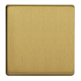 Brushed Brass Screwless Single Blank Plate