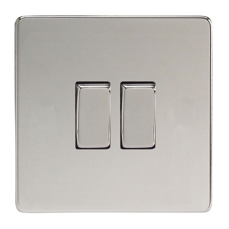Varilight XDC2S | Polished Chrome Screwless Rocker Switch