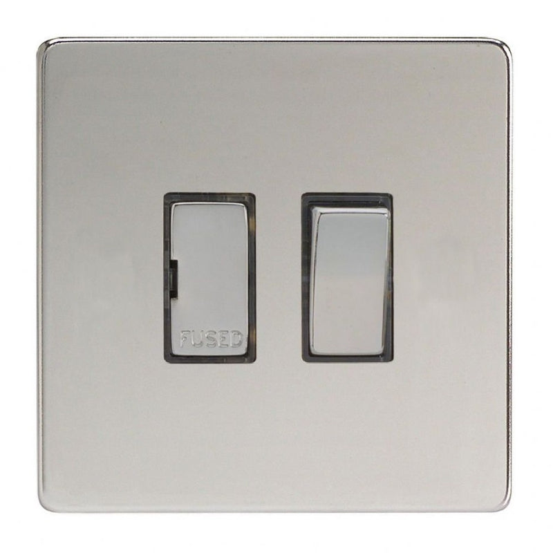 Varilight XDC6DS | Polished Chrome Screwless Switched Fused Spur