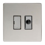 Polished Chrome Screwless 13A Decorative Unswitched Fused Spur with Flex Outlet