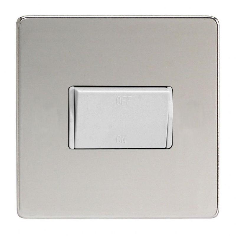 Varilight XDCFIWS | Polished Chrome Screwless Fan Isolating Switch