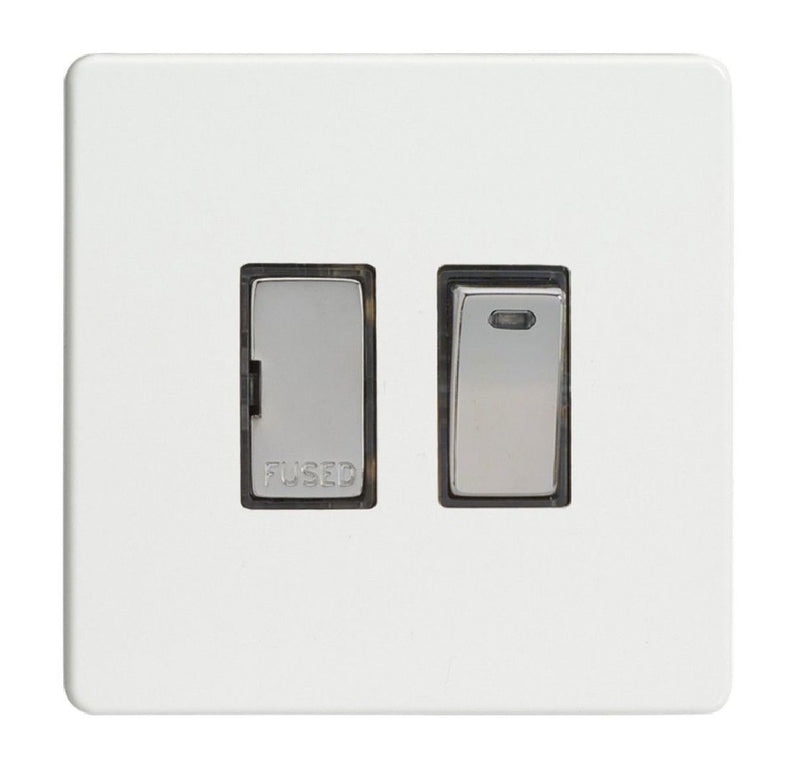Varilight XDQ6NDS | Premium White Screwless Switched Fused Spur