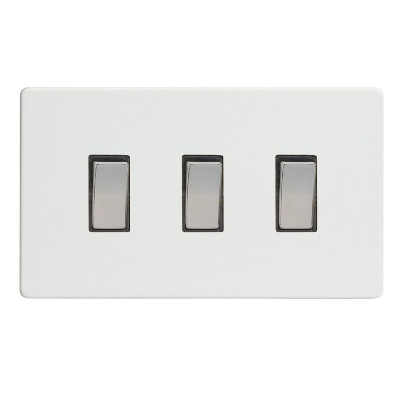 Varilight XDQ93S | Premium White Screwless Rocker Switch