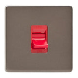 Pewter Screwless Cooker Switch 45A (Single Plate)