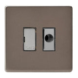 Pewter Screwless 13A Decorative Unswitched Fused Spur with Flex Outlet