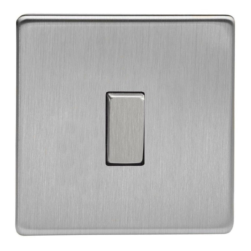 Varilight XDS1S | Brushed Steel Screwless Rocker Switch