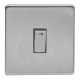 Varilight XDS20NDS | Brushed Steel Screwless Double Pole Rocker