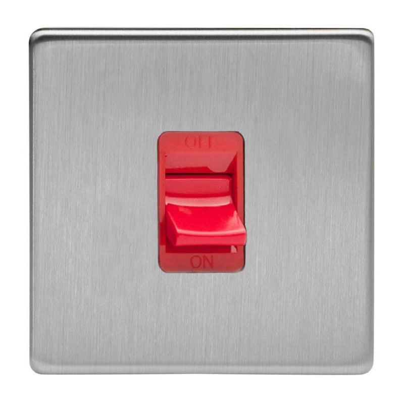 Varilight XDS45SS | Brushed Steel Screwless Cooker Switch