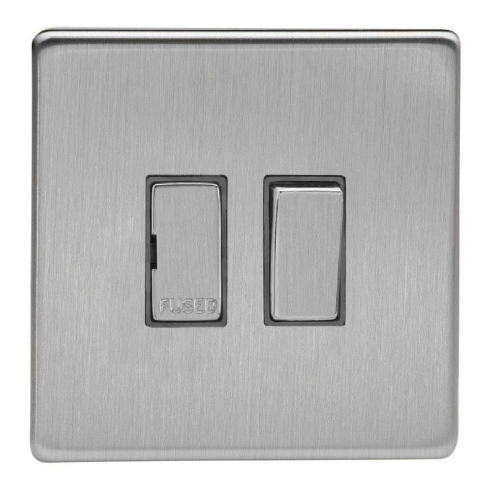Varilight XDS6DS | Brushed Steel Screwless Switched Fused Spur
