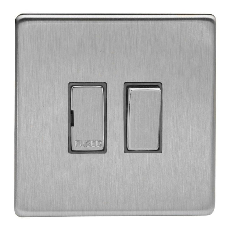 Varilight XDS6DS | Brushed Steel Screwless Switched Fused Spur