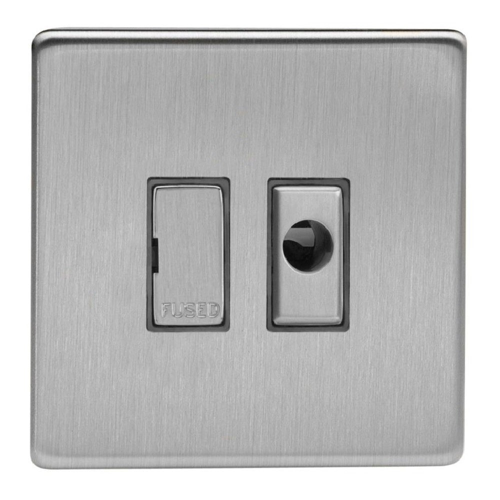 Varilight XDS6UFODS | Brushed Steel Screwless Unswitched Fused Spur