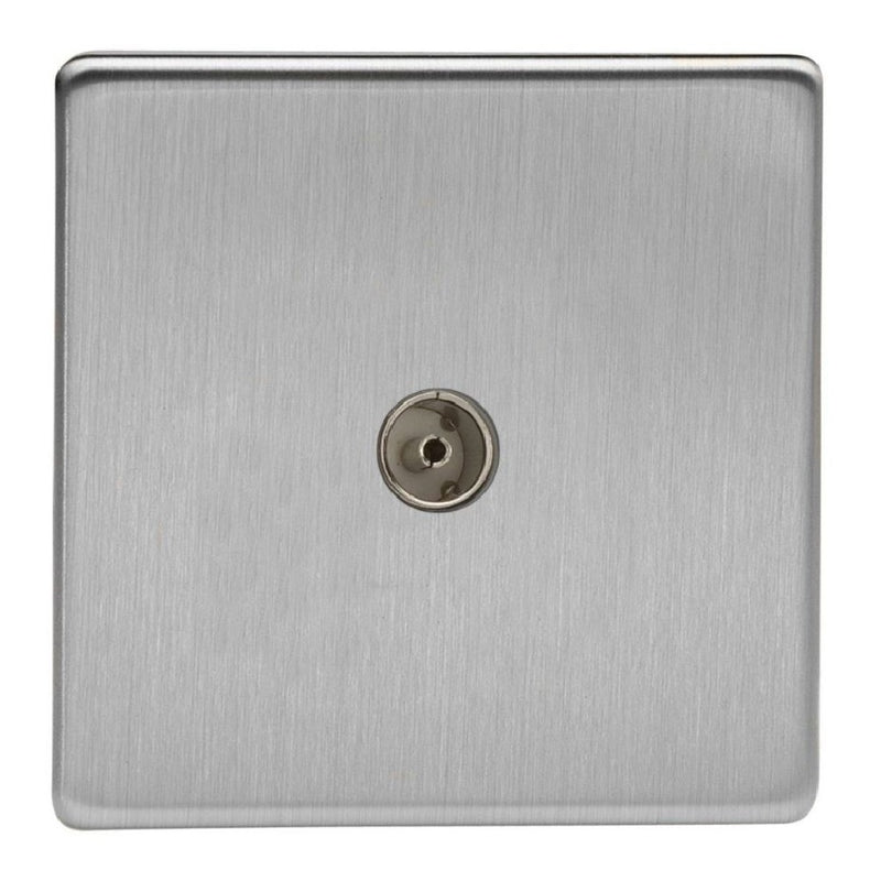 Varilight XDS8S | Brushed Steel Screwless TV Socket