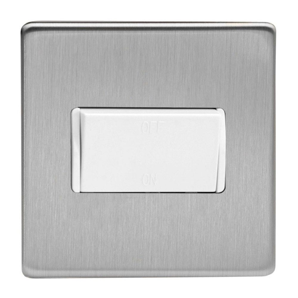 Varilight XDSFIWS | Brushed Steel Screwless Fan Isolating Switch