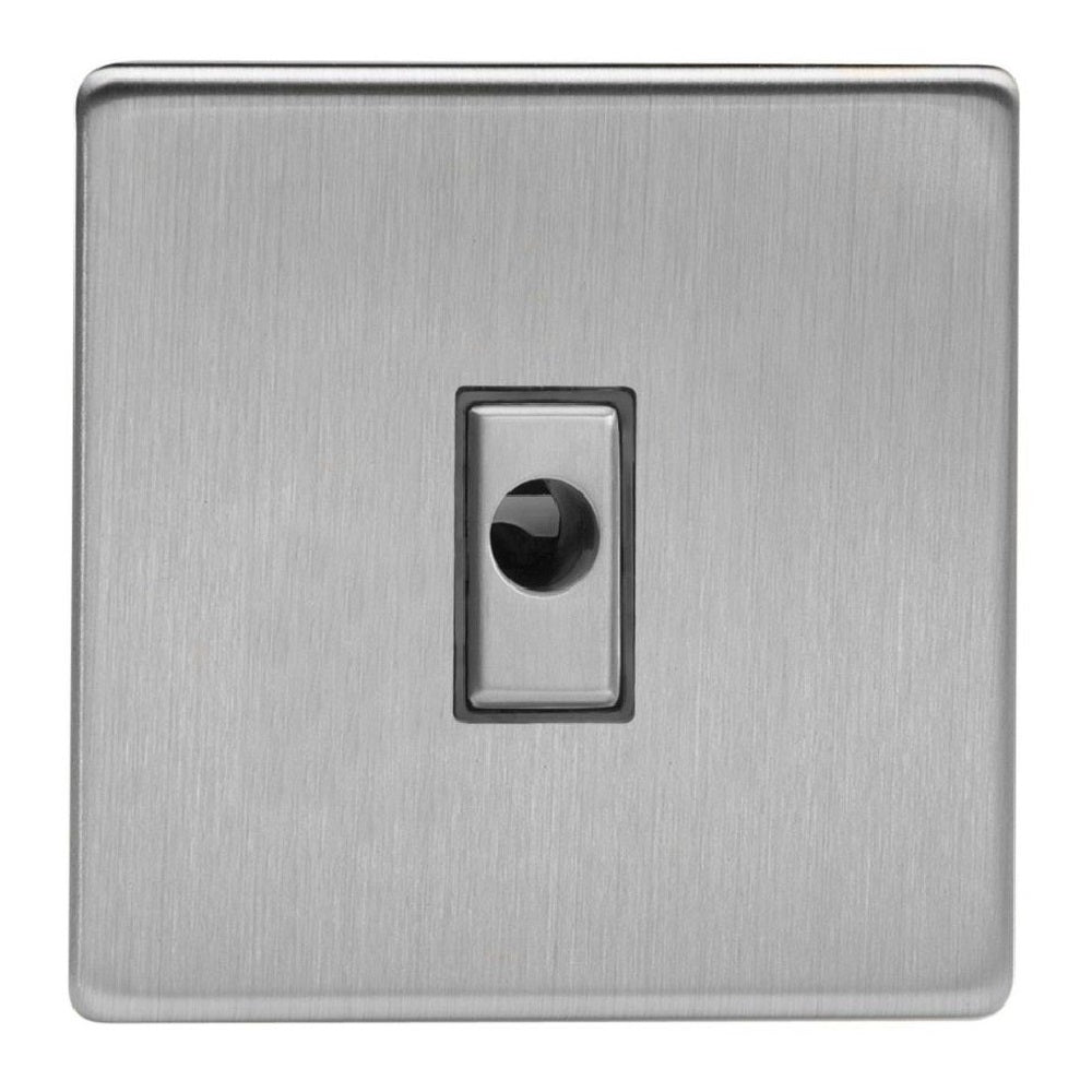 Varilight XDSFODS | Brushed Steel Screwless Flex Outlet Plate
