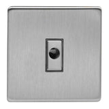 Brushed Steel Screwless 16A Decorative Flex Outlet Plate