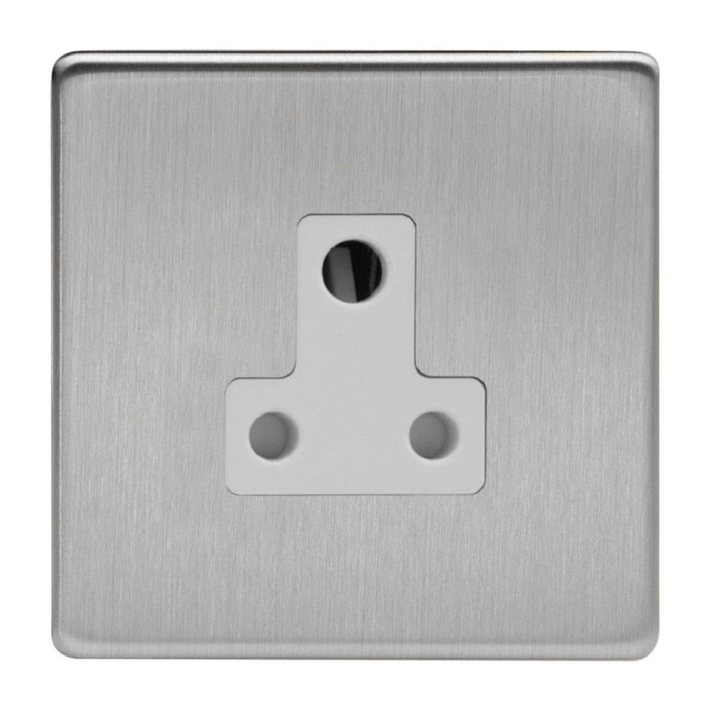 Varilight XDSRP5AWS | Brushed Steel Screwless Round Pin Socket