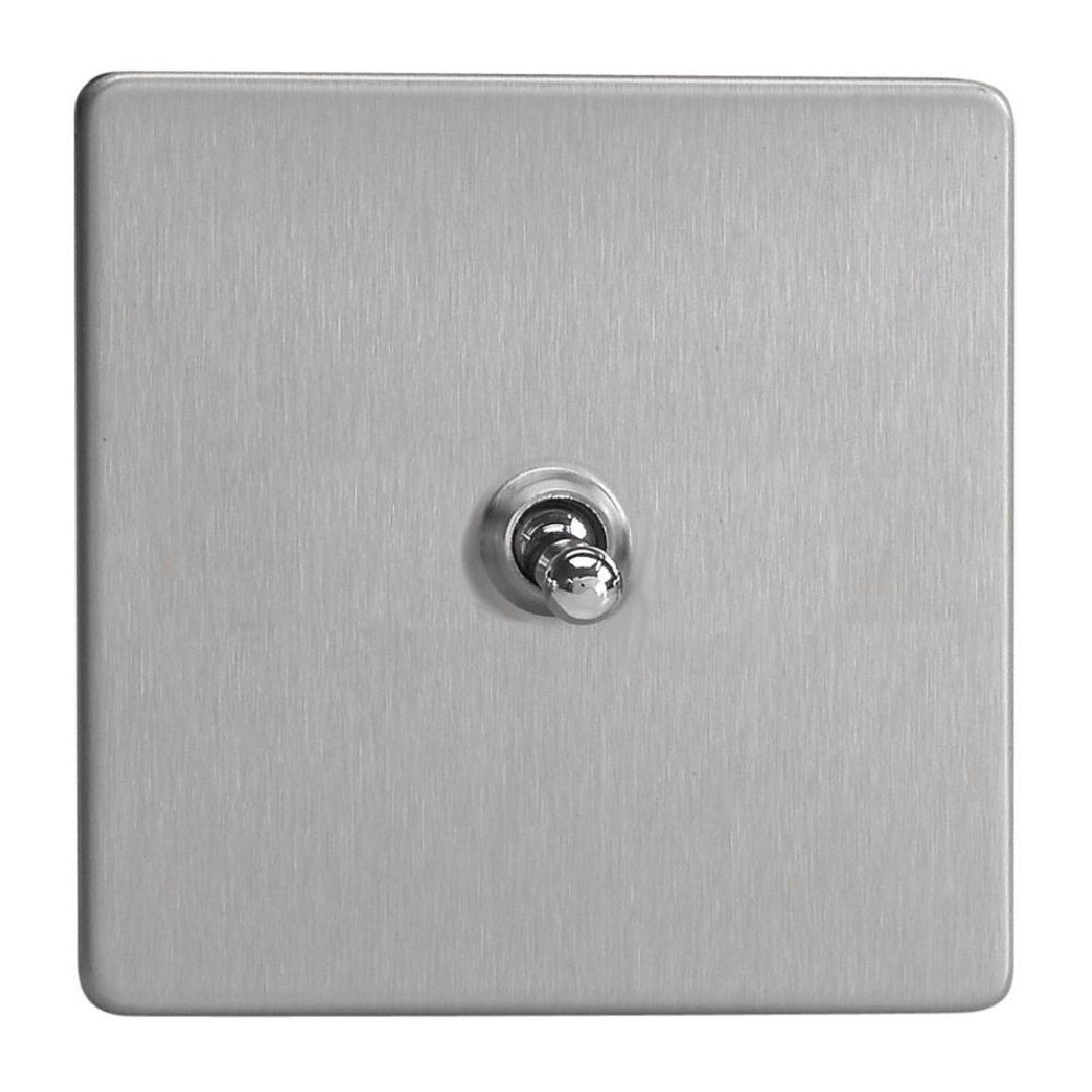 Varilight XDST1S | Brushed Steel Screwless Toggle Switch