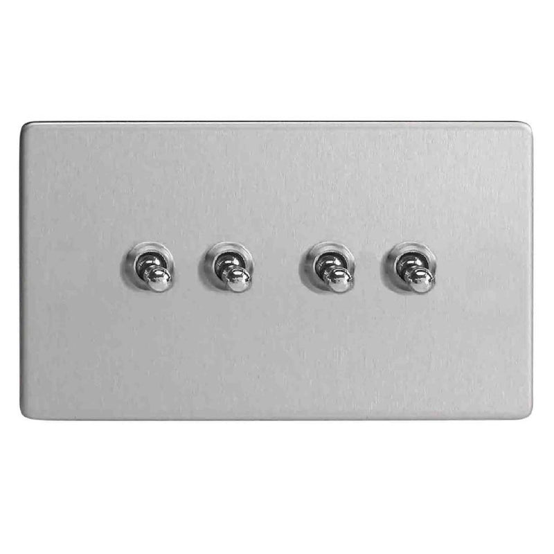 Varilight XDST9S | Brushed Steel Screwless Toggle Switch