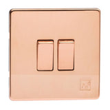 Varilight XDY2S.AC | Antimicrobial Copper Screwless Rocker Switch | XDY2SAC