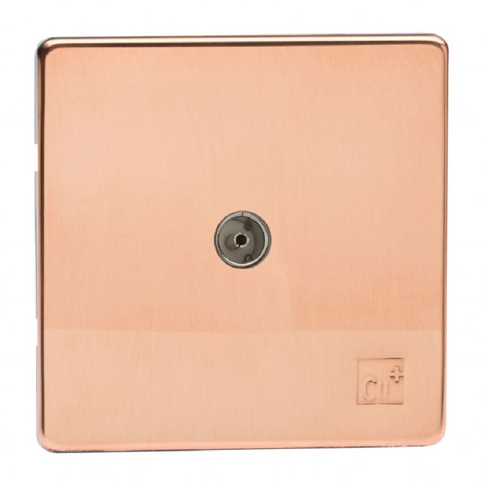 Varilight XDY8S.AC | Antimicrobial Copper Screwless TV Socket | XDY8SAC