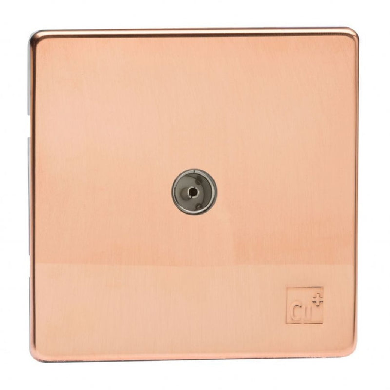 Varilight XDY8S.AC | Antimicrobial Copper Screwless TV Socket | XDY8SAC