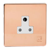 Antimicrobial Copper Screwless 1 Gang 5A Round Pin Socket White Inserts