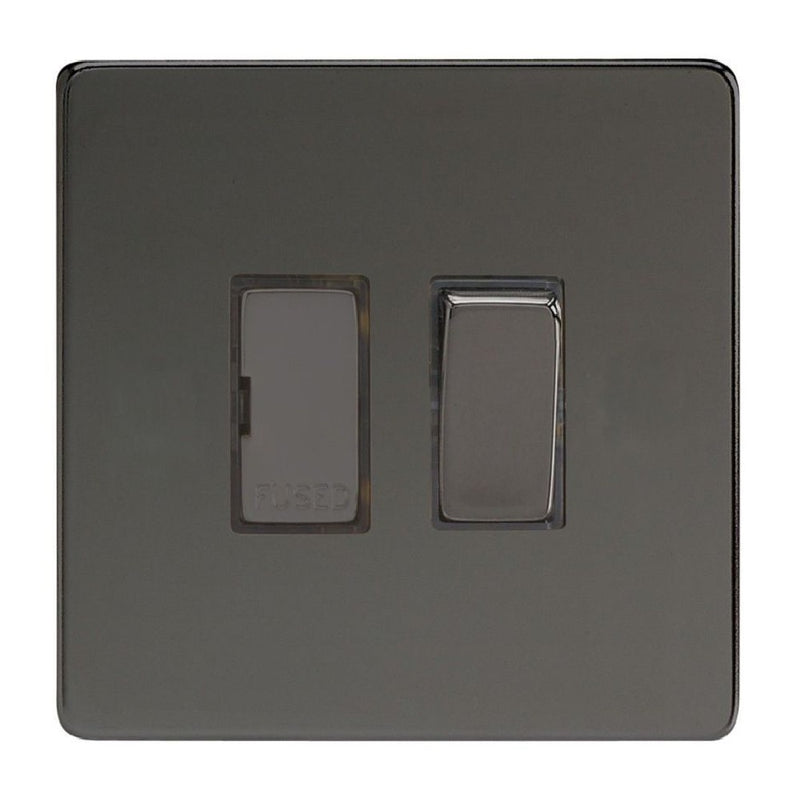 Varilight XDi6DS | Iridium Black Screwless Switched Fused Spur