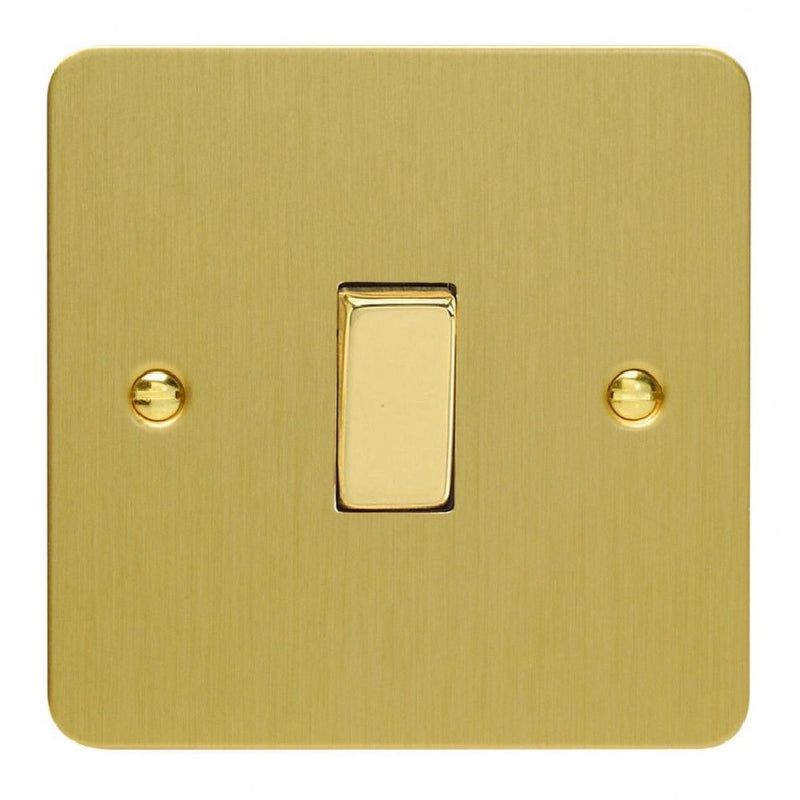 Varilight XFB1D | Brushed Brass Ultraflat Rocker Switch