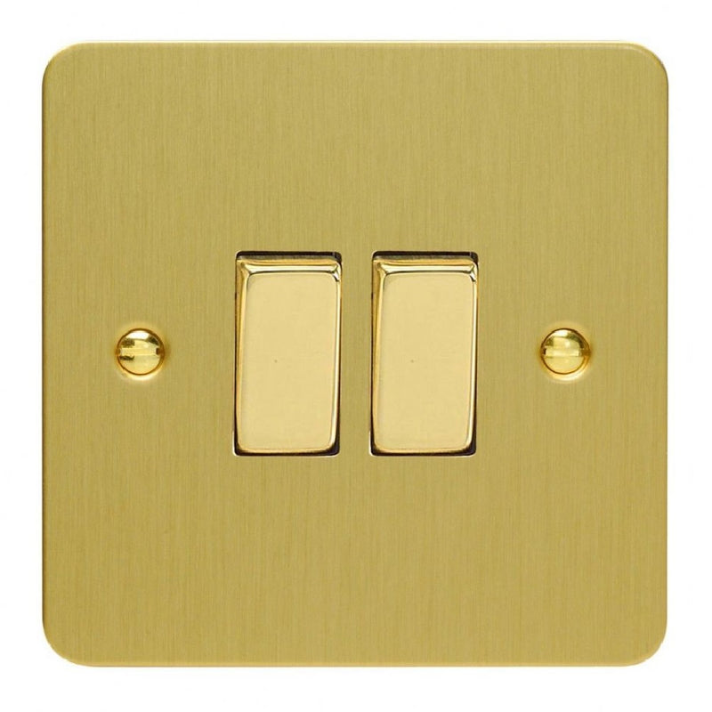 Varilight XFB2D | Brushed Brass Ultraflat Rocker Switch