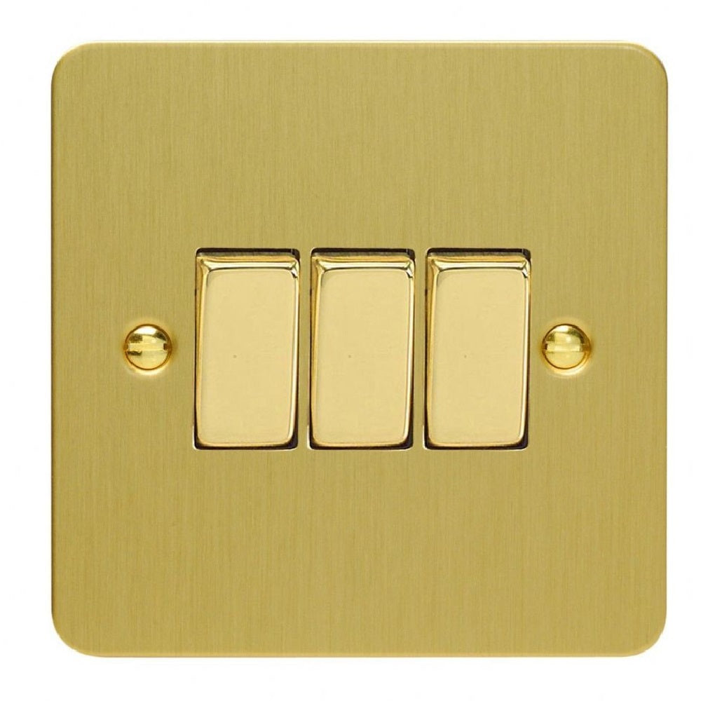 Varilight XFB3D | Brushed Brass Ultraflat Rocker Switch