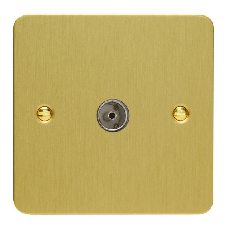 Varilight XFB8 | Brushed Brass Ultraflat TV Socket