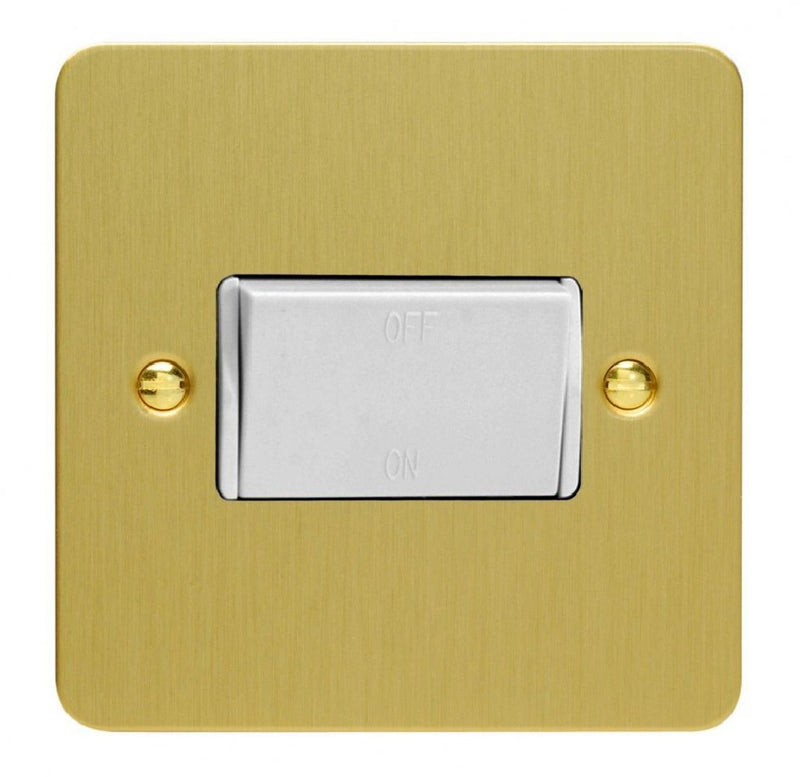 Varilight XFBFIW | Brushed Brass Ultraflat Fan Isolating Switch