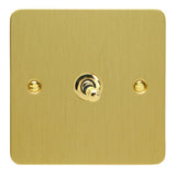 Brushed Brass Ultraflat 1 Gang 10A 1 or 2 Way Decorative Toggle Switch