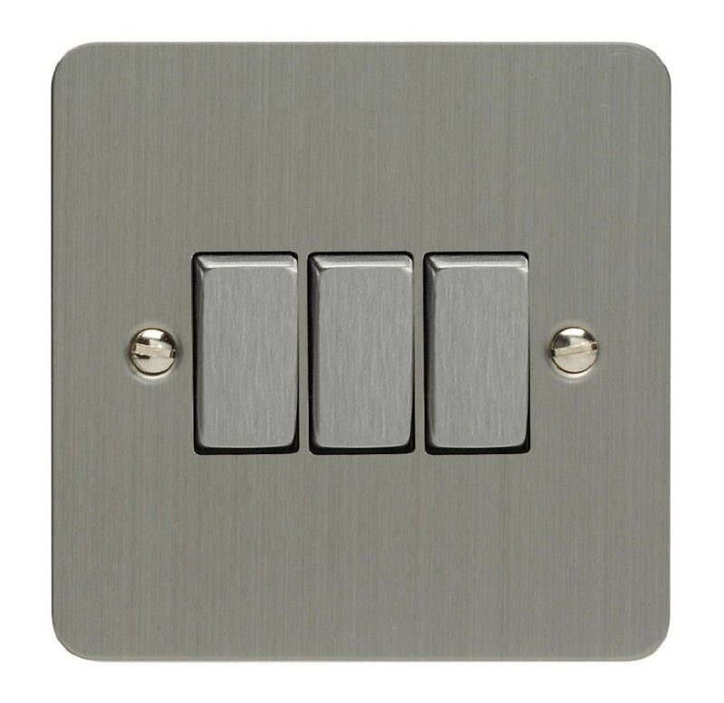 Varilight XFS3D | Brushed Steel Ultraflat Rocker Switch