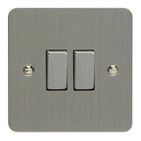 Varilight XFS77D | Brushed Steel Ultraflat Intermediate Switch