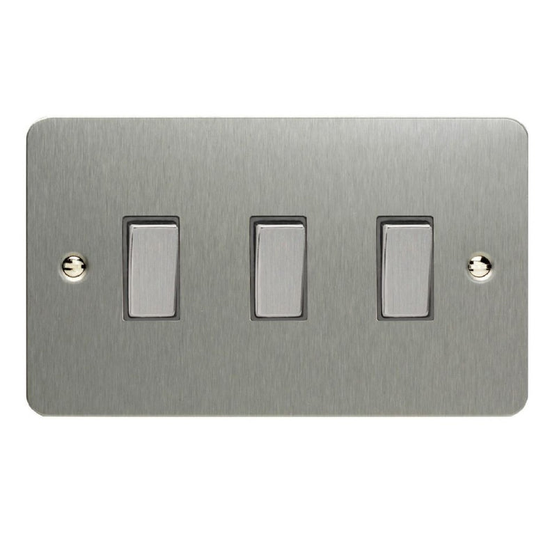 Varilight XFS93D | Brushed Steel Ultraflat Rocker Switch