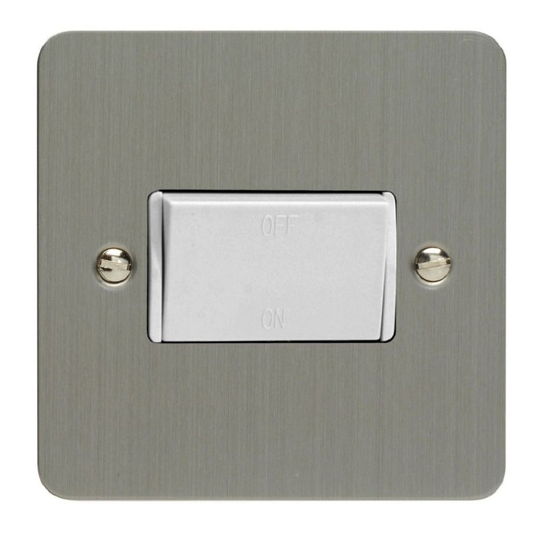 Varilight XFSFIW | Brushed Steel Ultraflat Fan Isolating Switch