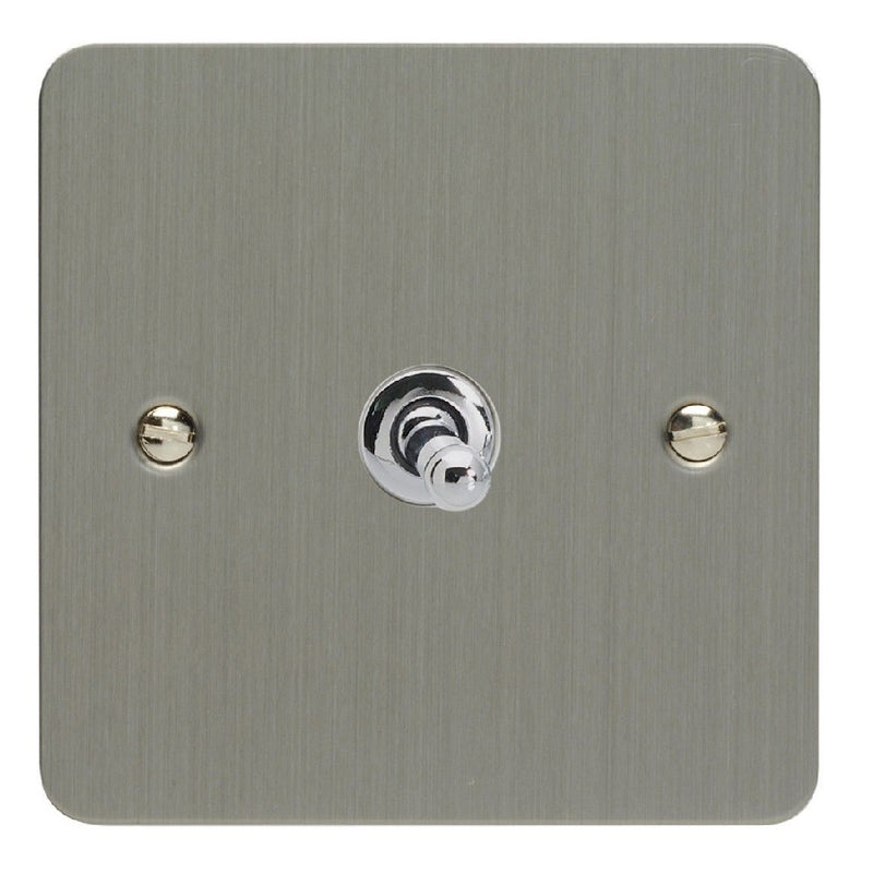Varilight XFST1 | Brushed Steel Ultraflat Toggle Switch