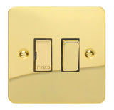 Varilight XFV6D | Polished Brass Ultraflat Switched Fused Spur