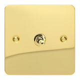 Polished Brass Ultraflat 1 Gang 10A 1 or 2 Way Decorative Toggle Switch