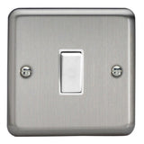 Matt Chrome 1 Gang 10A 1 or 2 Way White Rocker Switch