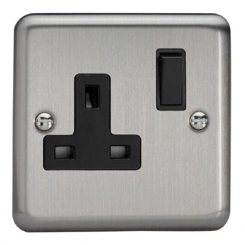 Varilight XS4B | Matt Chrome Switched Socket