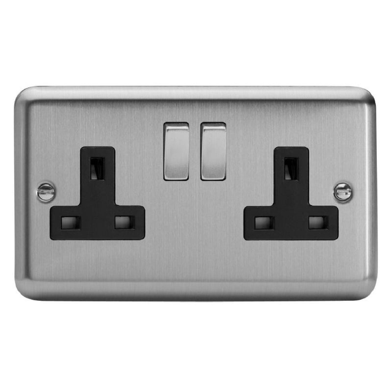 Varilight XS5DB | Matt Chrome Switched Socket