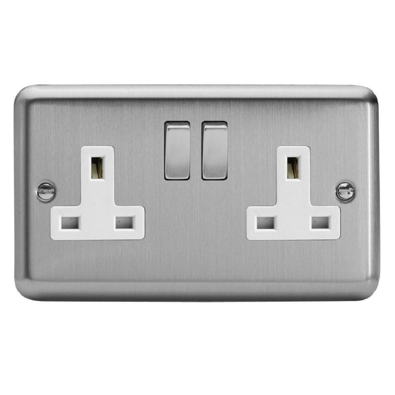 Varilight XS5DW | Matt Chrome Switched Socket