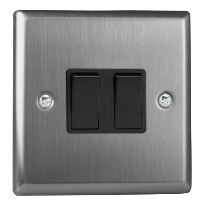 Varilight XT2B | Brushed Steel Classic Rocker Switch