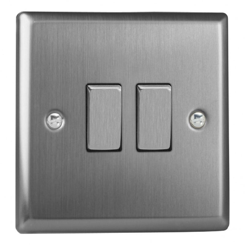 Varilight XT2D | Brushed Steel Classic Rocker Switch
