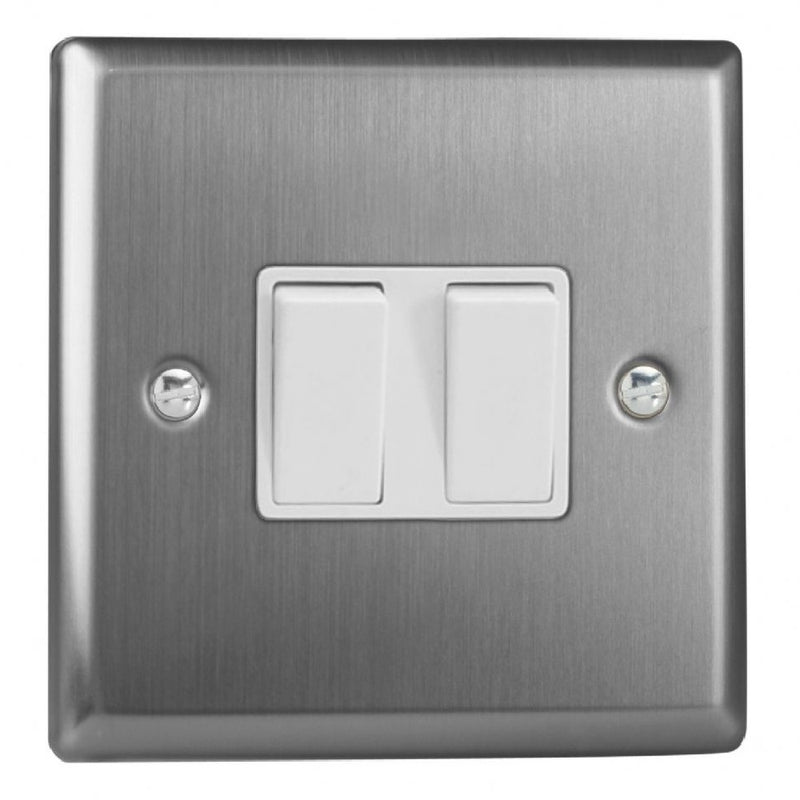 Varilight XT2W | Brushed Steel Classic Rocker Switch
